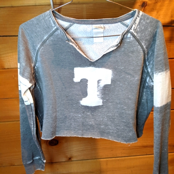 Creative Apparel Tops - Distressed Tennessee Crop Sweater